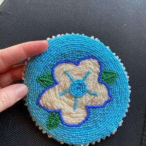 Handmade Native American Beaded Floral Medallion Regalia